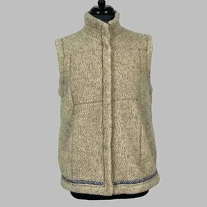 AR Weekend vintage vest medium tan black speckled brown threading‎